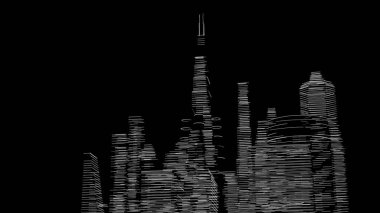 Mimari bina, kentsel kentsel illüstrasyon tasarımı, soyut arkaplan.