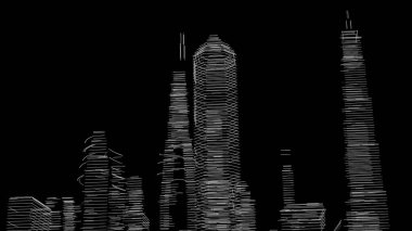 Mimari bina, kentsel kentsel illüstrasyon tasarımı, soyut arkaplan.