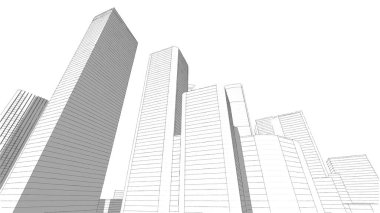 Mimari bina, kentsel kentsel illüstrasyon tasarımı, soyut arkaplan.