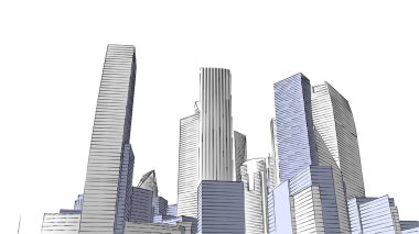 Mimari bina, kentsel kentsel illüstrasyon tasarımı, soyut arkaplan.