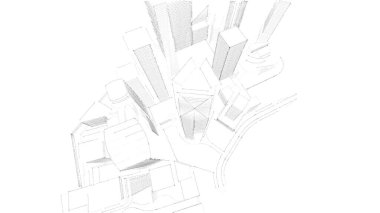 Mimari bina, kentsel kentsel illüstrasyon tasarımı, soyut arkaplan.