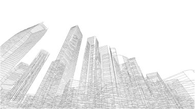 Mimari bina, kentsel kentsel illüstrasyon tasarımı, soyut arkaplan.