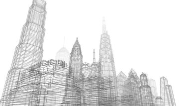 Mimari bina, kentsel kentsel illüstrasyon tasarımı, soyut arkaplan.