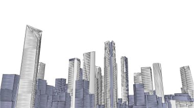 Mimari bina, kentsel kentsel illüstrasyon tasarımı, soyut arkaplan.