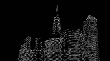 Mimari bina, kentsel kentsel illüstrasyon tasarımı, soyut arkaplan.