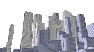 Mimari bina, kentsel kentsel illüstrasyon tasarımı, soyut arkaplan.