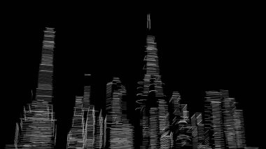 Mimari bina, kentsel kentsel illüstrasyon tasarımı, soyut arkaplan.