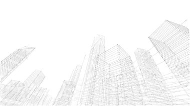 Mimari bina, kentsel kentsel illüstrasyon tasarımı, soyut arkaplan.