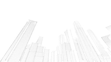 Mimari bina, kentsel kentsel illüstrasyon tasarımı, soyut arkaplan.