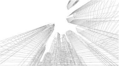 Mimari bina, kentsel kentsel illüstrasyon tasarımı, soyut arkaplan.