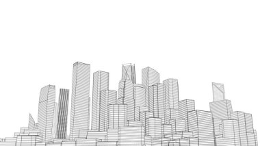 Mimari bina, kentsel kentsel illüstrasyon tasarımı, soyut arkaplan.