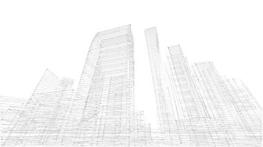 Mimari bina, kentsel kentsel illüstrasyon tasarımı, soyut arkaplan.