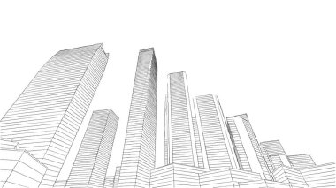 Mimari bina, kentsel kentsel illüstrasyon tasarımı, soyut arkaplan.