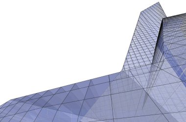 Mimari bina tasarımının 3 boyutlu illüstrasyonu