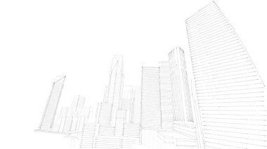 Mimari bina, kentsel kentsel illüstrasyon tasarımı, soyut arkaplan.