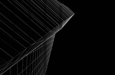 Mimari bina tasarımının 3 boyutlu illüstrasyonu