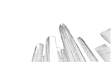 Mimari bina, kentsel kentsel illüstrasyon tasarımı, soyut arkaplan.