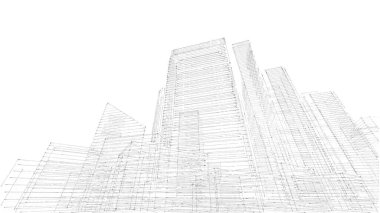 Mimari bina, kentsel kentsel illüstrasyon tasarımı, soyut arkaplan.