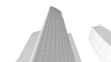 Mimari bina, kentsel kentsel illüstrasyon tasarımı, soyut arkaplan.