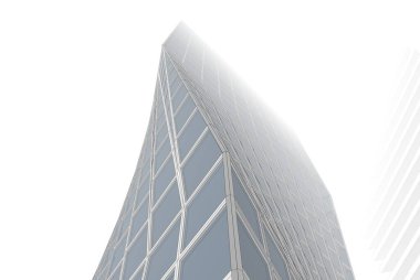 Mimari bina tasarımının 3 boyutlu illüstrasyonu