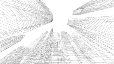 Mimari bina, kentsel kentsel illüstrasyon tasarımı, soyut arkaplan.