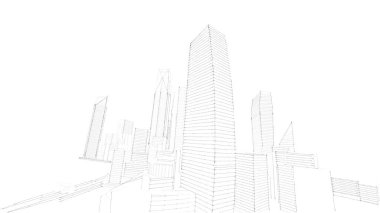 Mimari bina, kentsel kentsel illüstrasyon tasarımı, soyut arkaplan.