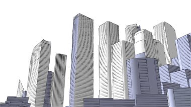 Mimari bina, kentsel kentsel illüstrasyon tasarımı, soyut arkaplan.