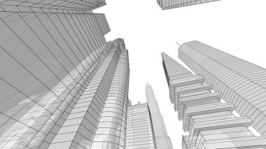 Mimari bina, kentsel kentsel illüstrasyon tasarımı, soyut arkaplan.