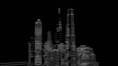 Mimari bina, kentsel kentsel illüstrasyon tasarımı, soyut arkaplan.