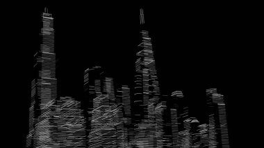 Mimari bina, kentsel kentsel illüstrasyon tasarımı, soyut arkaplan.