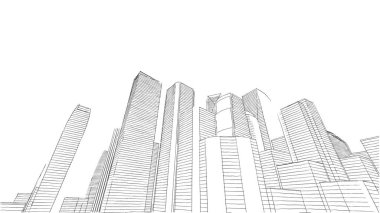 Mimari bina, kentsel kentsel illüstrasyon tasarımı, soyut arkaplan.