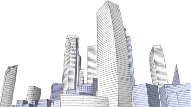 Mimari bina, kentsel kentsel illüstrasyon tasarımı, soyut arkaplan.