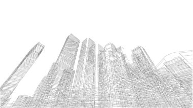 Mimari bina, kentsel kentsel illüstrasyon tasarımı, soyut arkaplan.