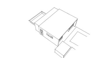  Mimari bina tasarımının 3 boyutlu illüstrasyonu