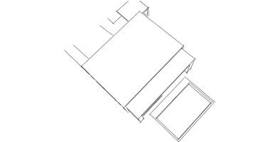  Mimari bina tasarımının 3 boyutlu illüstrasyonu