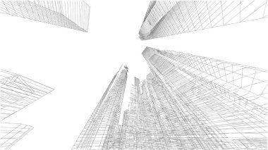 Mimari bina, kentsel kentsel illüstrasyon tasarımı, soyut arkaplan.