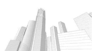 Mimari bina, kentsel kentsel illüstrasyon tasarımı, soyut arkaplan.