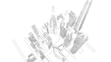 Mimari bina, kentsel kentsel illüstrasyon tasarımı, soyut arkaplan.