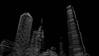 Mimari bina, kentsel kentsel illüstrasyon tasarımı, soyut arkaplan.