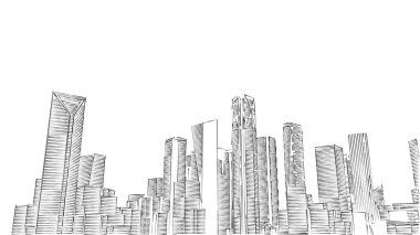 Mimari bina, kentsel kentsel illüstrasyon tasarımı, soyut arkaplan.