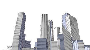 Mimari bina, kentsel kentsel illüstrasyon tasarımı, soyut arkaplan.