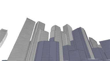 Mimari bina, kentsel kentsel illüstrasyon tasarımı, soyut arkaplan.