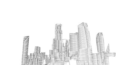 Mimari bina, kentsel kentsel illüstrasyon tasarımı, soyut arkaplan.