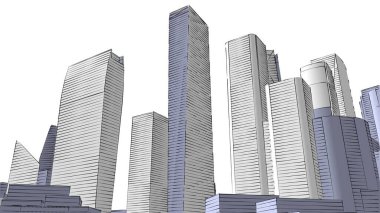 Mimari bina, kentsel kentsel illüstrasyon tasarımı, soyut arkaplan.