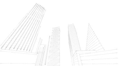 Mimari bina, kentsel kentsel illüstrasyon tasarımı, soyut arkaplan.