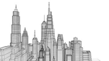 Mimari bina, kentsel kentsel illüstrasyon tasarımı, soyut arkaplan.