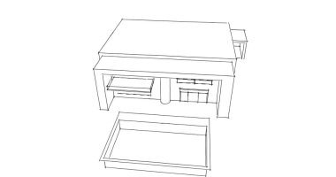  Mimari bina tasarımının 3 boyutlu illüstrasyonu