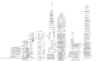 Mimari bina, kentsel kentsel illüstrasyon tasarımı, soyut arkaplan.