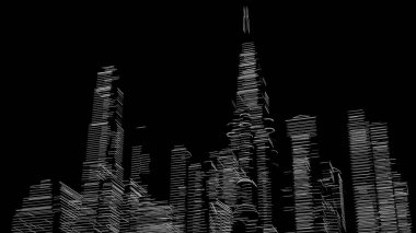 Mimari bina, kentsel kentsel illüstrasyon tasarımı, soyut arkaplan.