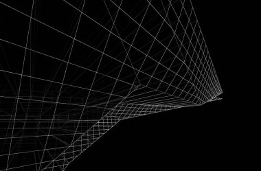 Mimari bina tasarımının 3 boyutlu illüstrasyonu